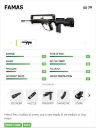 The Famas Assault rifle in Garena Free Fire